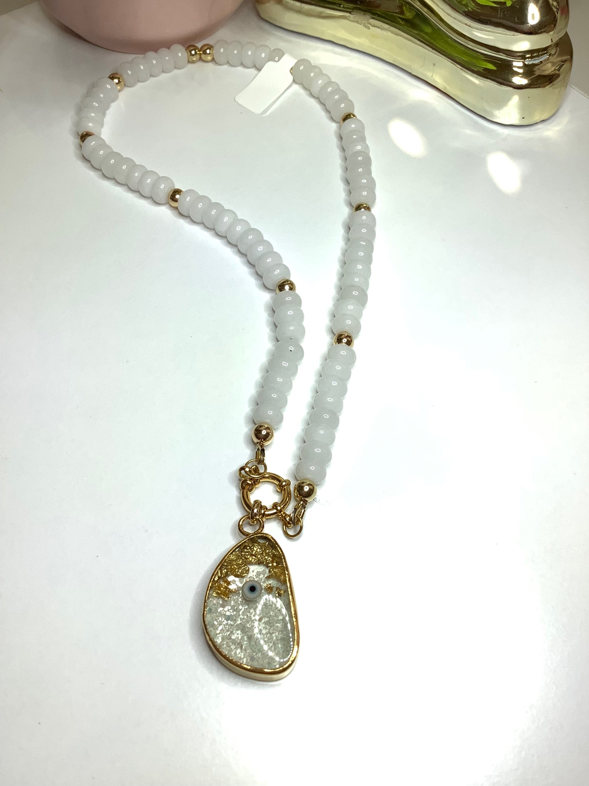 Jewelry, gemstone white opal
